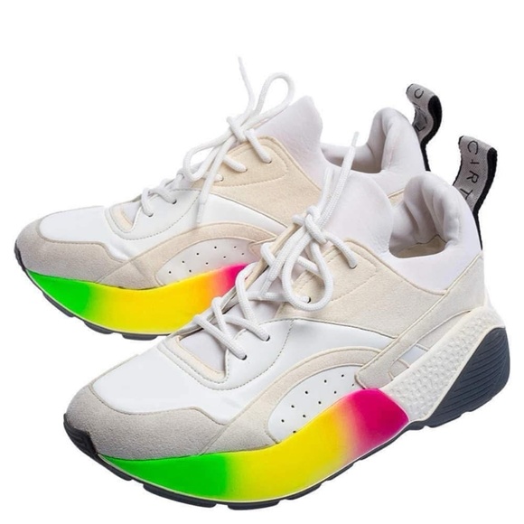 STELLA McCARTNEY Eclypse Low Top Platform Rainbow Sneakers. - Picture 1 of 12